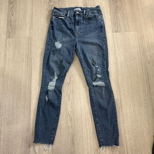 Good American Good Waist Distressed Women's Skinny Jeans 8/29